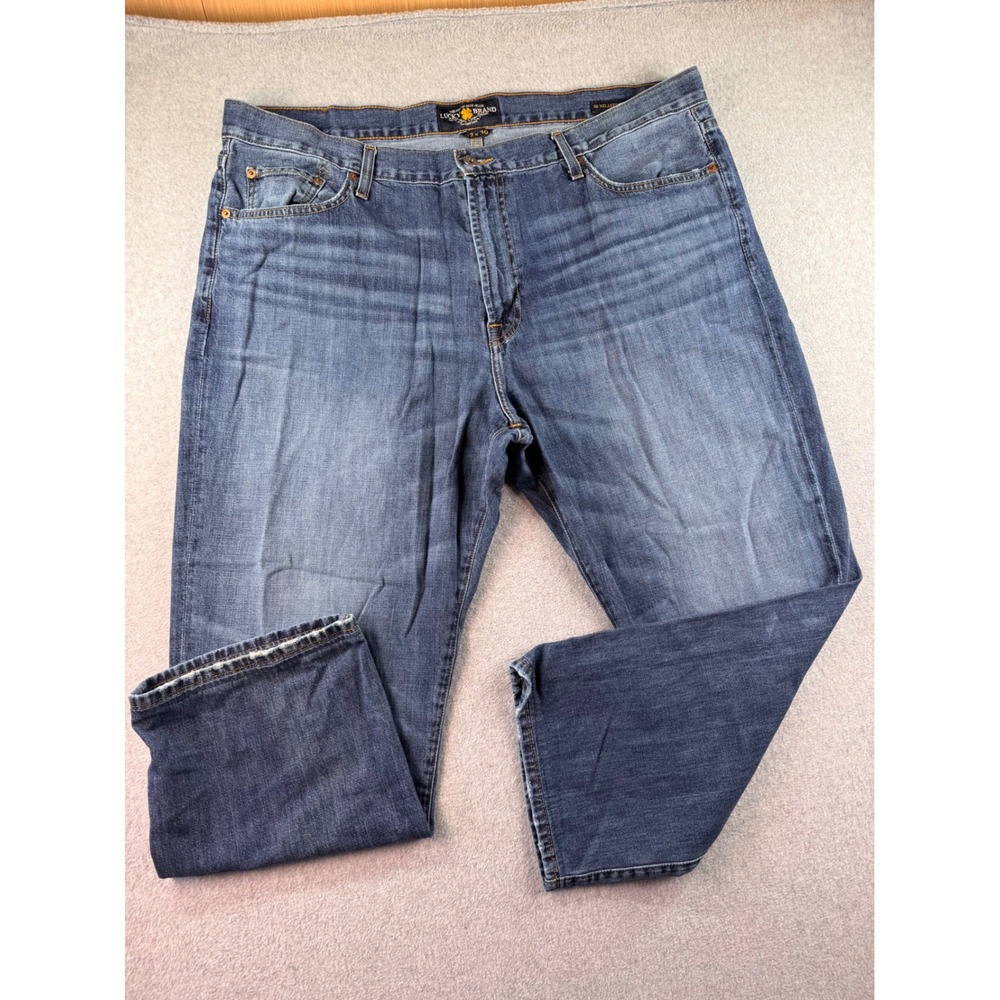 Lucky Brand 181 Relaxed Straight Blue Jeans Mens 42x30 Medium Wash Denim